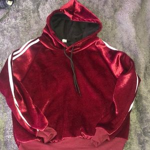 Velvet red crop jacket